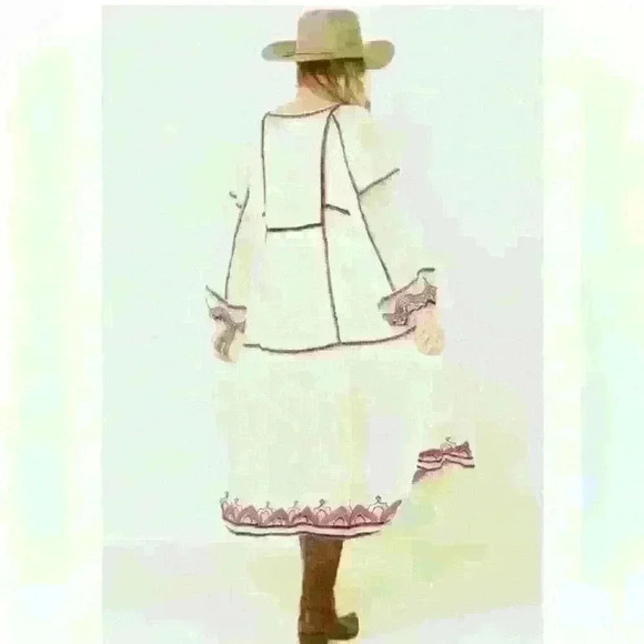 NWOT. Free People Women's Sweet Escape Midi Dress. Med., Cream with acce… - Picture 3 of 12